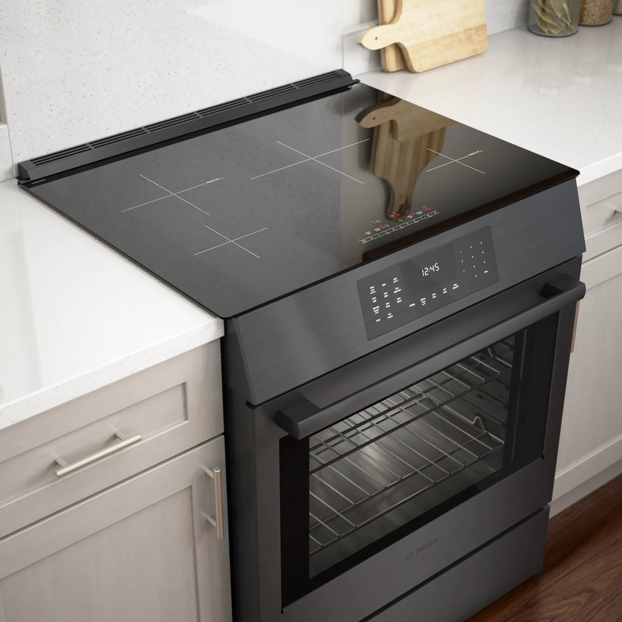 Bosch - 4.6 cu. ft Induction Range in Black Stainless - HII8047C