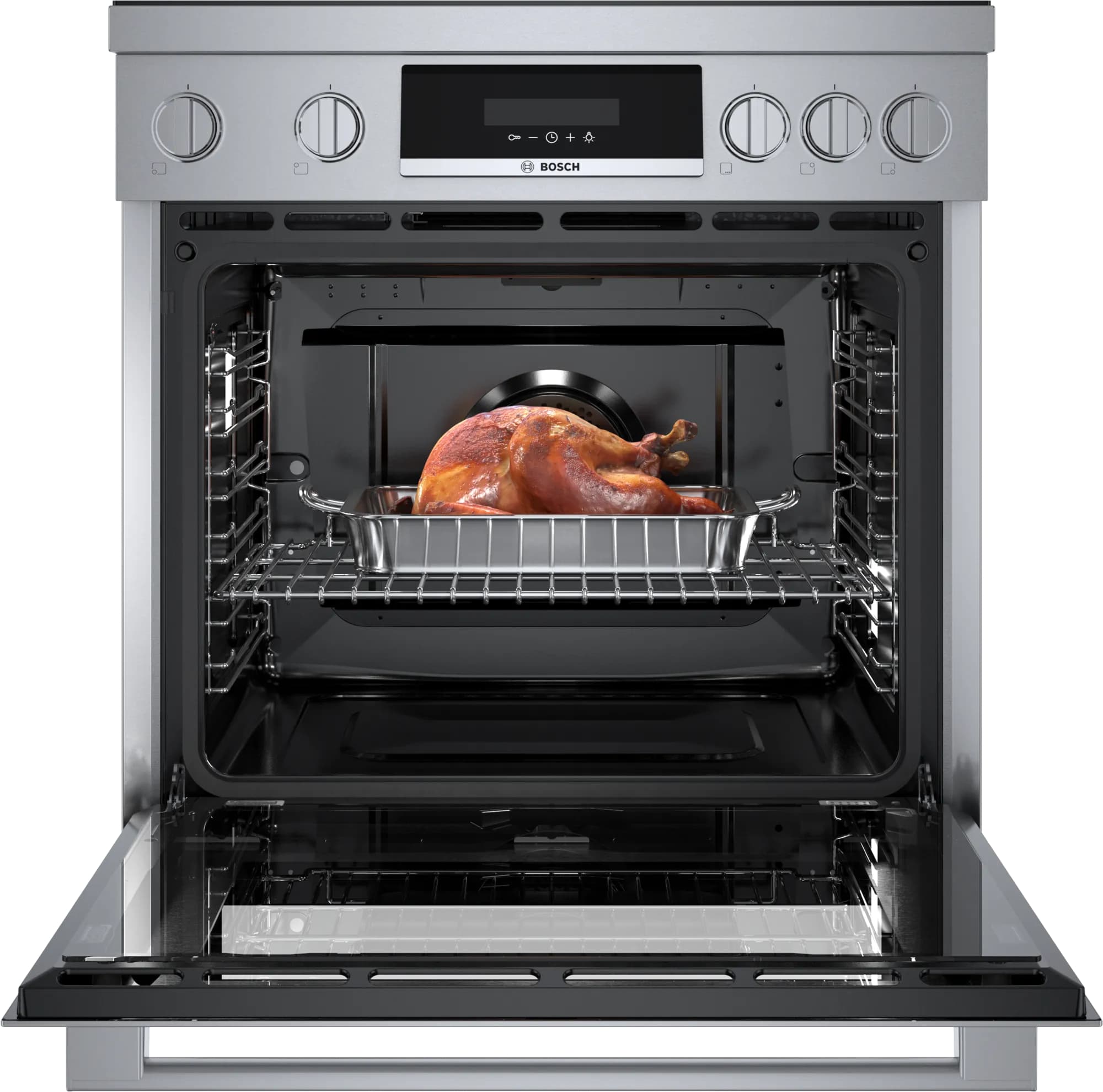 Bosch - 3.9 cu. ft Induction Range in Stainless - HIS8055C