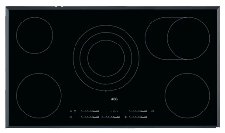 AEG - 35.25 inch wide Electric Cooktop in Black - HK955070FB