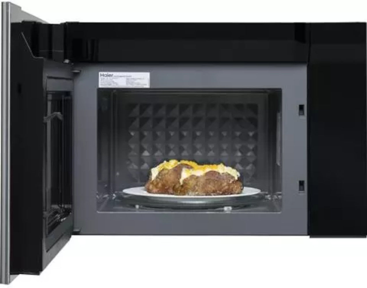 Haier - 1.4 cu. Ft Over the range Microwave in Stainless - HMV1472BHS