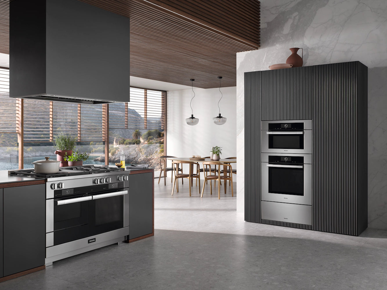 Miele - 3.2 cu. ft Gas Range in Stainless - HR 1956-3 G DF GD