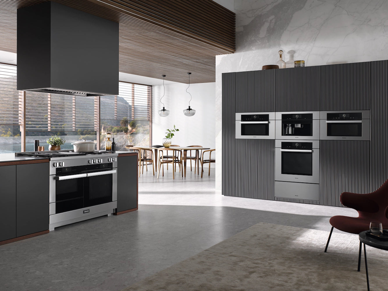 Miele - 3.2 cu. ft Gas Range in Stainless - HR 1956-3 G DF GD