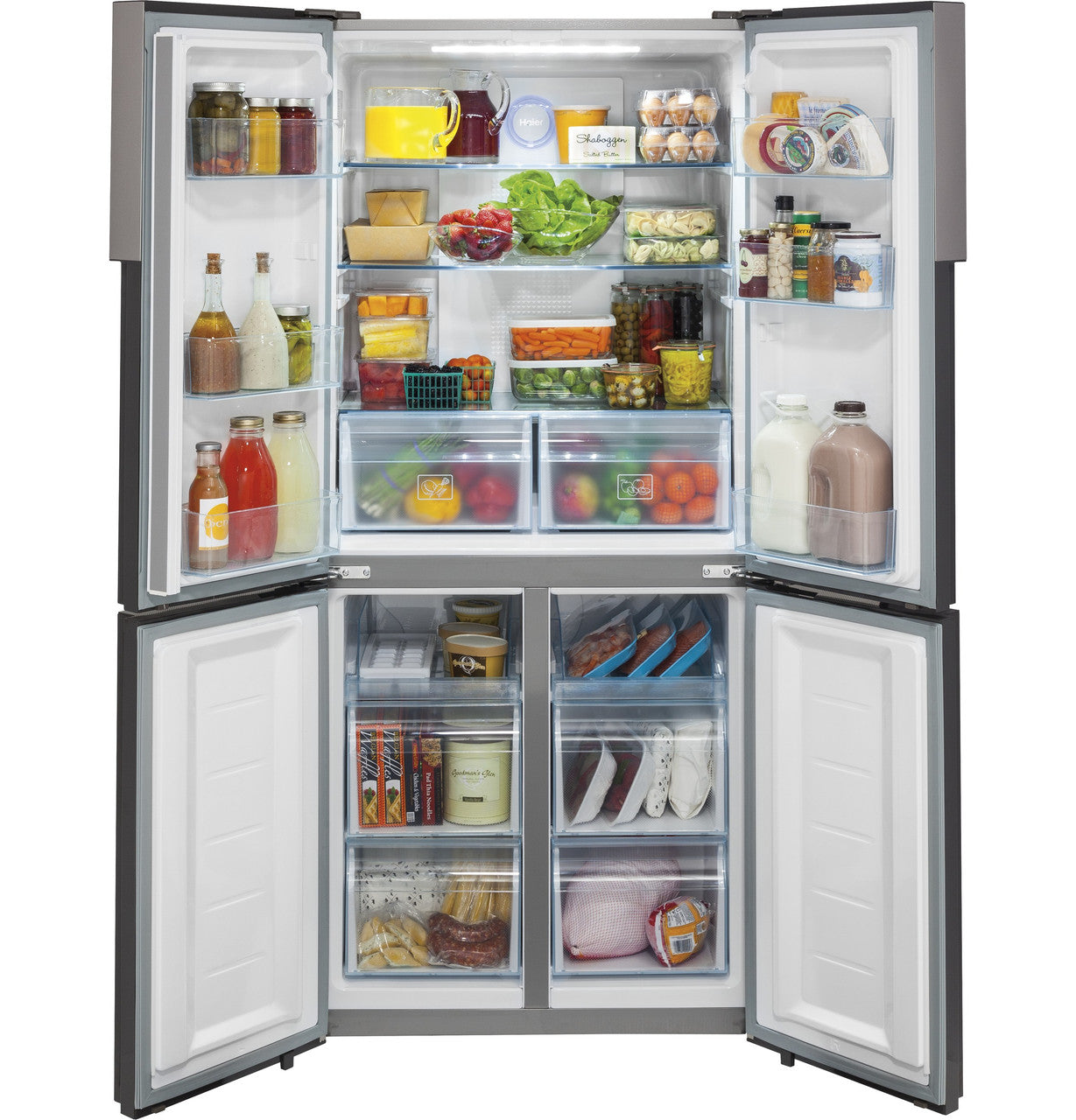 Haier - 32.75 Inch 16.4 cu. ft French Door Refrigerator in Stainless - HRQ16N3BGS