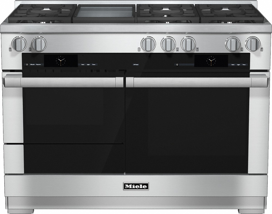 Miele - 4.7 cu. ft Dual Fuel Range in Stainless - HR 1956-2 LP