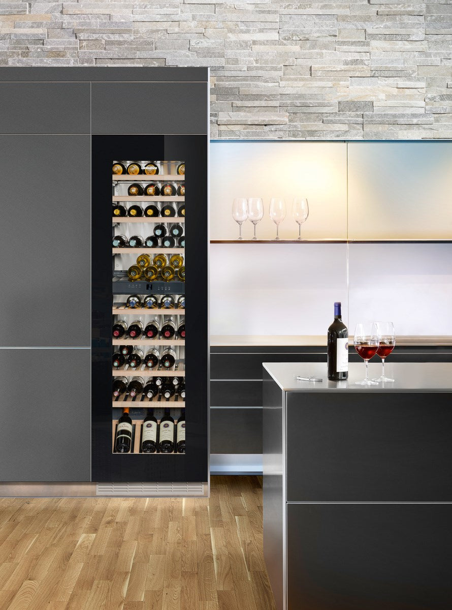 Liebherr - 21.9375 Inch 9 cu. ft Built In / Integrated Wine Fridge Refrigerator in Black - HWGB8300