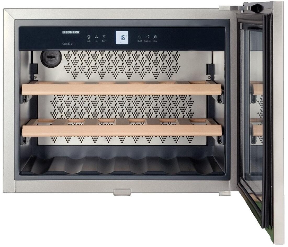 Liebherr - 21.9375 Inch 1.7 cu. ft Built In / Integrated Bottom Mount Wine Cabinet Refrigerator in Stainless - HWS1800