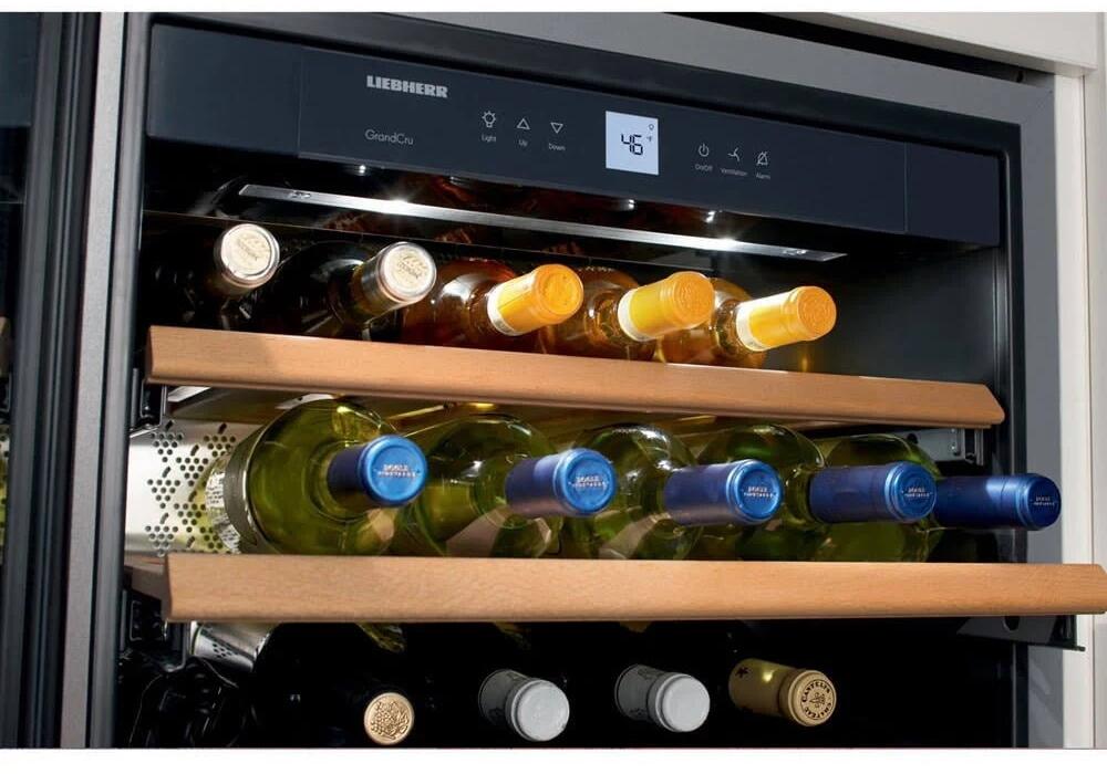 Liebherr - 21.9375 Inch 1.7 cu. ft Built In / Integrated Bottom Mount Wine Cabinet Refrigerator in Stainless - HWS1800