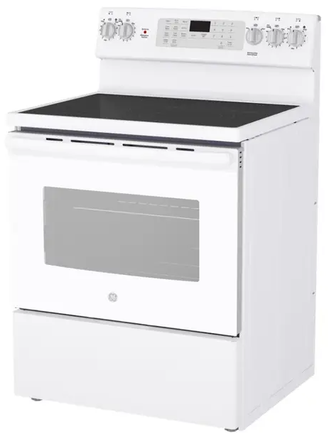 GE - 29.9 Inch 5 cu. ft Electric Range in White - JCB840DVWW