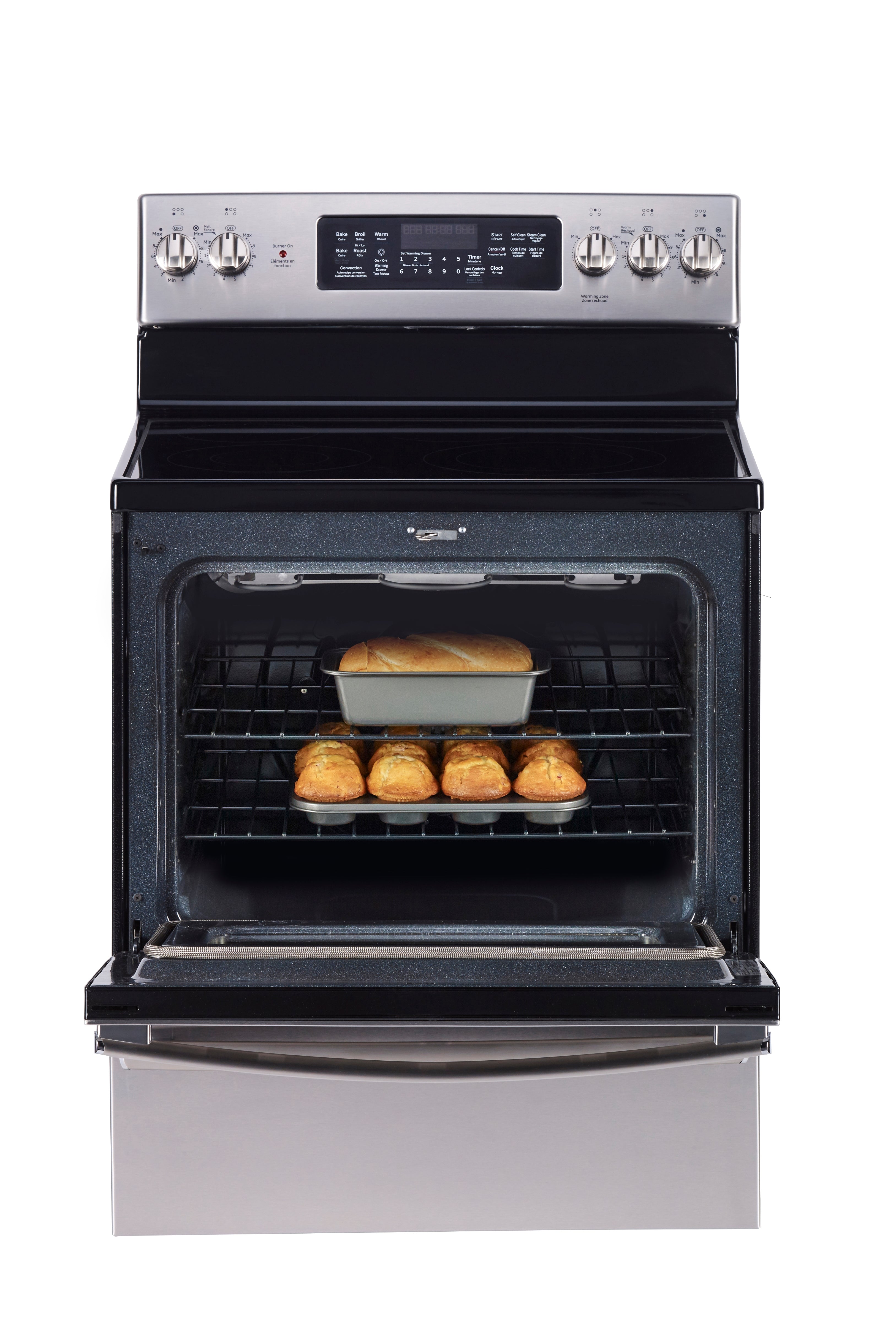 GE - 5 cu. ft Electric Range in Stainless - JCB890SNSS