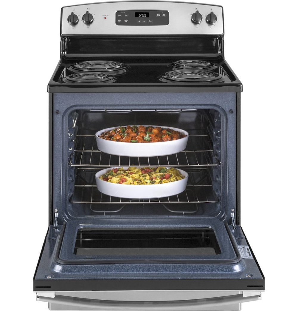GE - 5 cu. ft Electric Range in Stainless - JCB890STSS