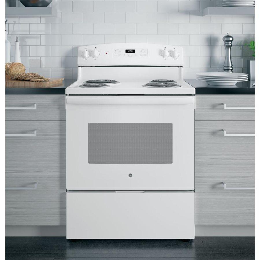 GE - 5 cu. ft Electric Range in White - JCBP240DMWW