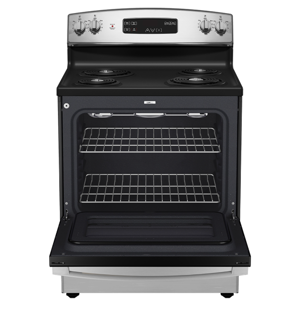 GE - 29.92 Inch 5 cu. ft Electric Range in Stainless - JCBS350SVSS
