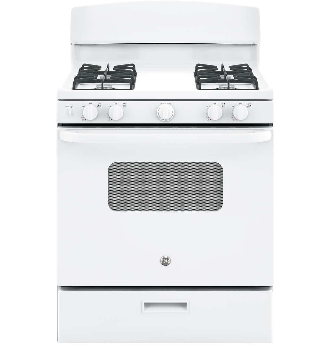 GE - 4.8 cu. ft Gas Range in White - JCGBS10DEMWW