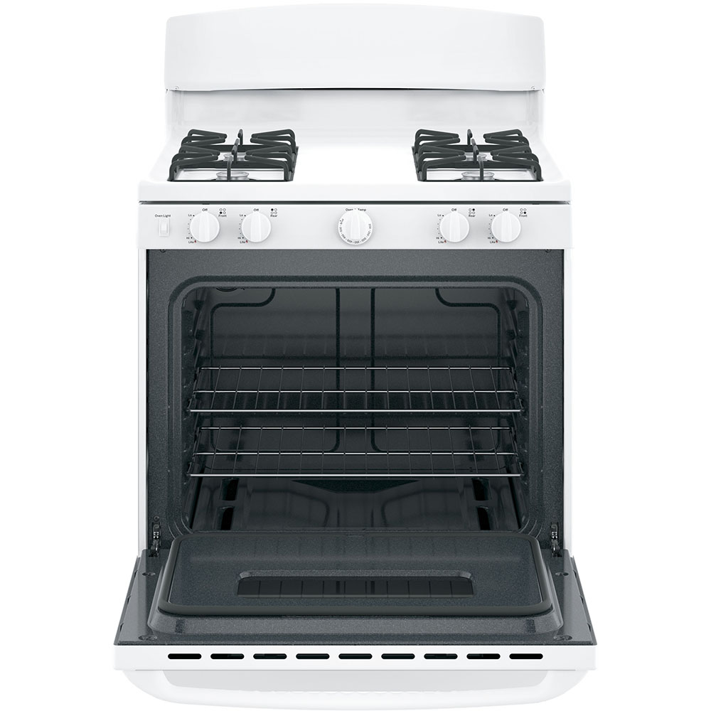GE - 4.8 cu. ft Gas Range in White - JCGBS10DEMWW