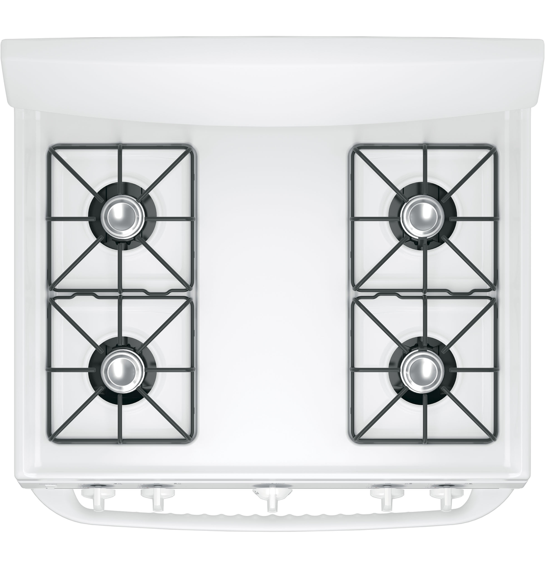GE - 4.8 cu. ft Gas Range in White - JCGBS10DEMWW