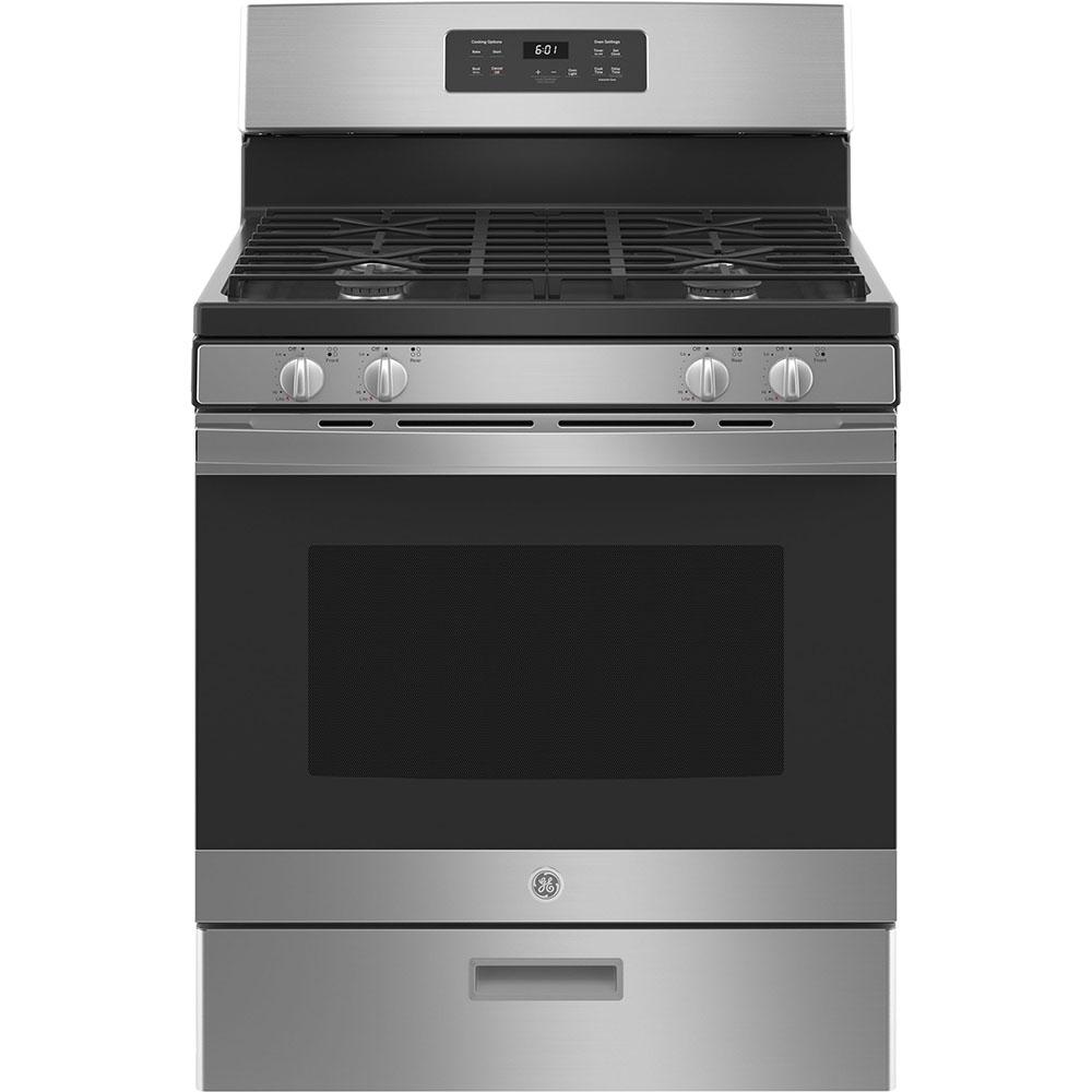 GE - 4.8 cu. ft Gas Range in Stainless - JCGBS61RPSS