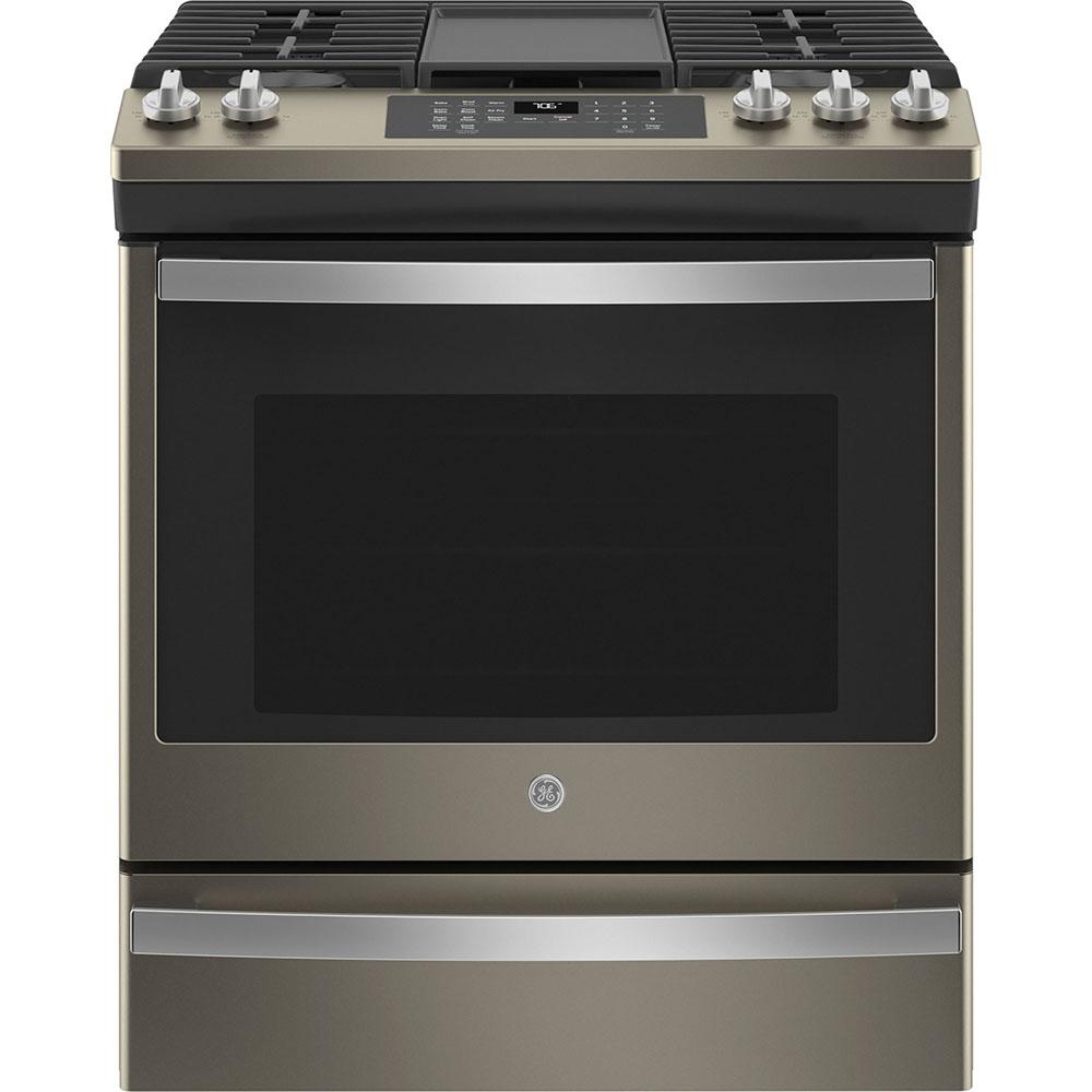 GE - 5.6 cu. ft Gas Range in Grey - JCGS760EPES