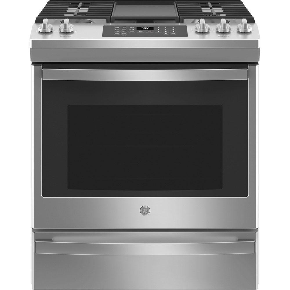 GE - 5.6 cu. ft Gas Range in Stainless - JCGS760SPSS