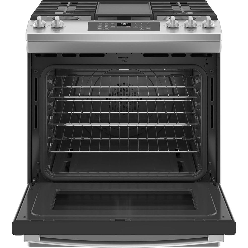 GE - 5.6 cu. ft Gas Range in Stainless - JCGS760SPSS