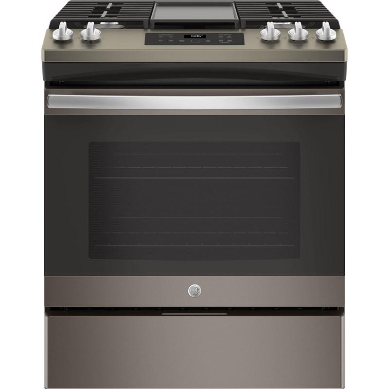 GE - 5.4 cu. ft Gas Range in Grey - JCGSS66EELES