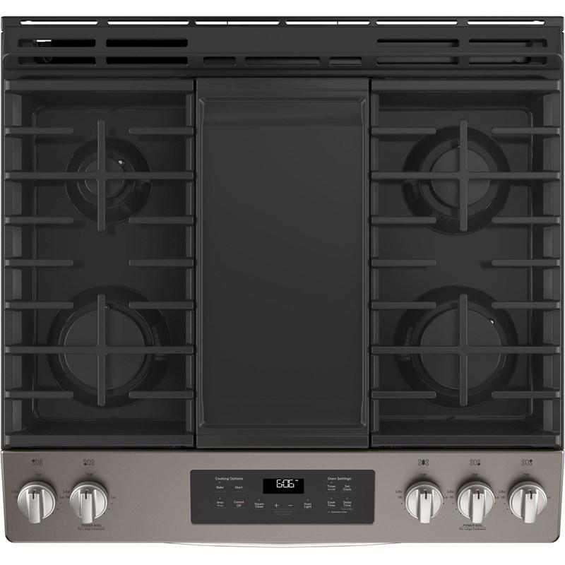 GE - 5.4 cu. ft Gas Range in Grey - JCGSS66EELES