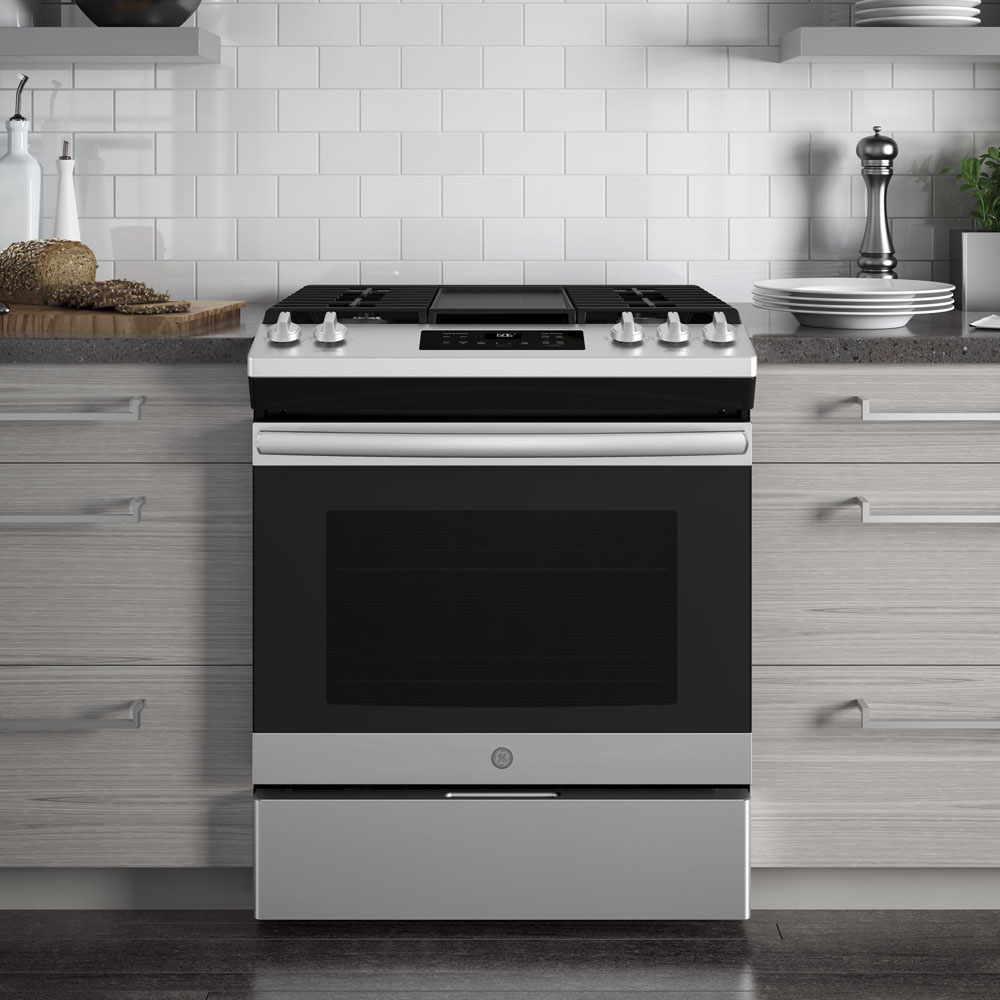 GE - 5.3 cu. ft Gas Range in Stainless - JCGSS66SELSS