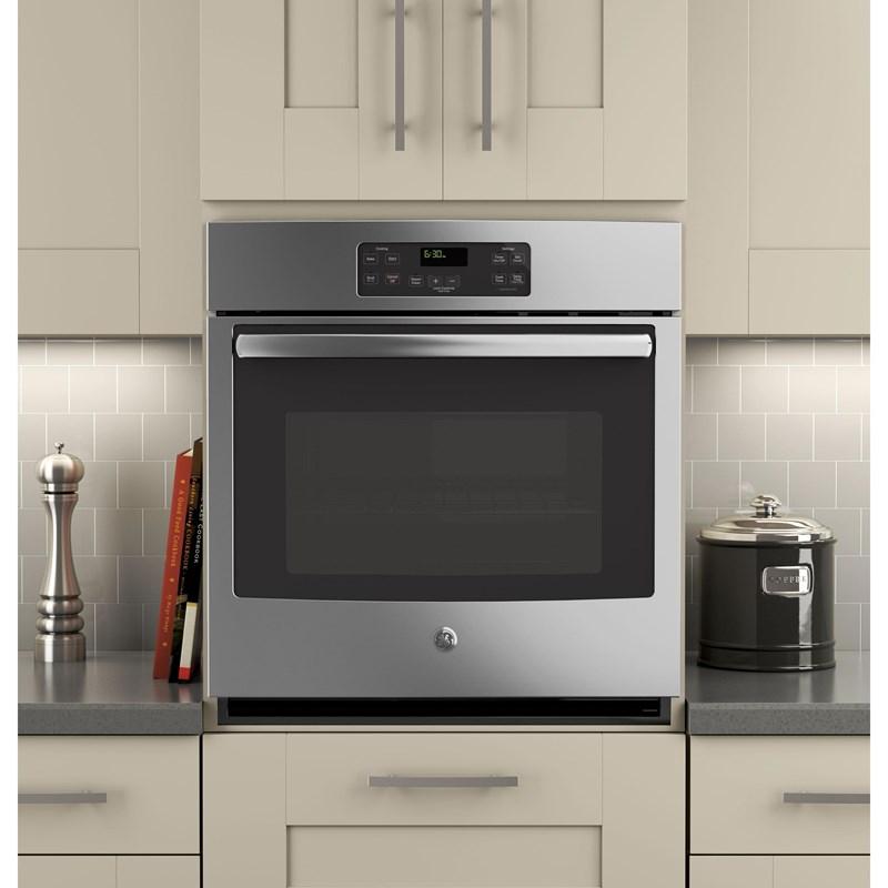 GE - 4.3 cu. ft Single Wall Oven in Stainless - JCK1000SFSS