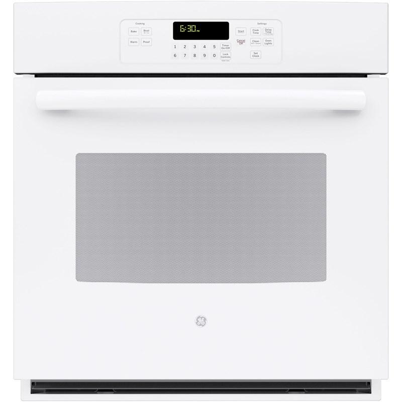 GE - 4.3 cu. ft Single Wall Oven in White - JCK3000DFWW