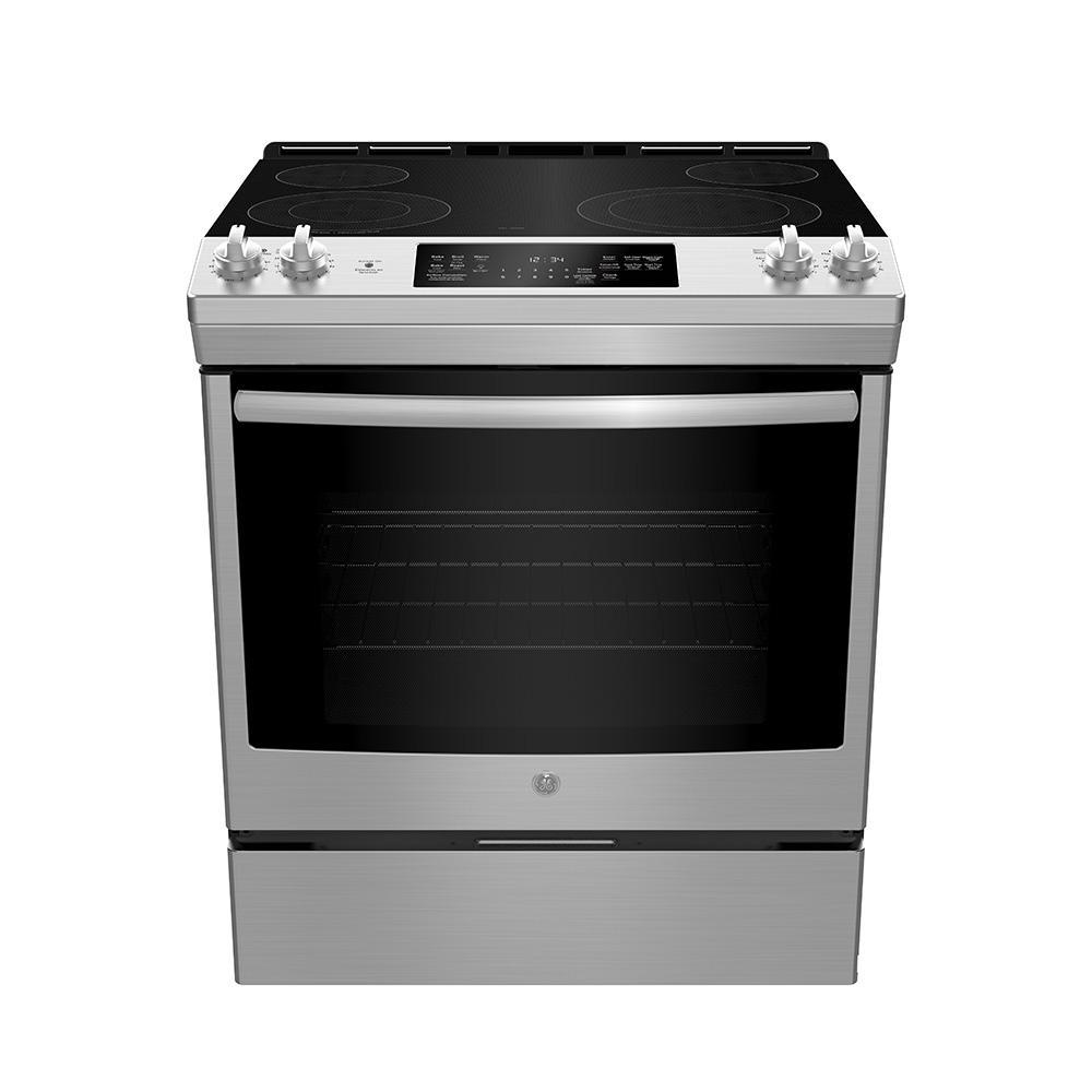 GE - 5.3 cu. ft Electric Range in Stainless - JCS830SMSS
