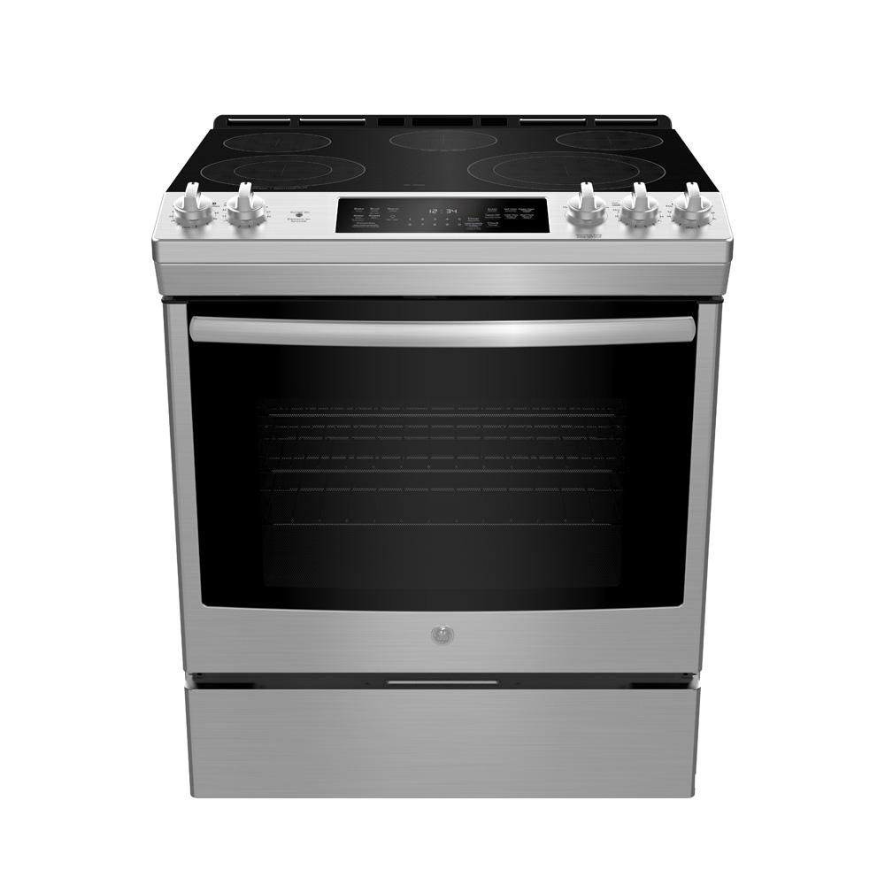 GE - 5.3 cu. ft Electric Range in Stainless - JCS840SMSS