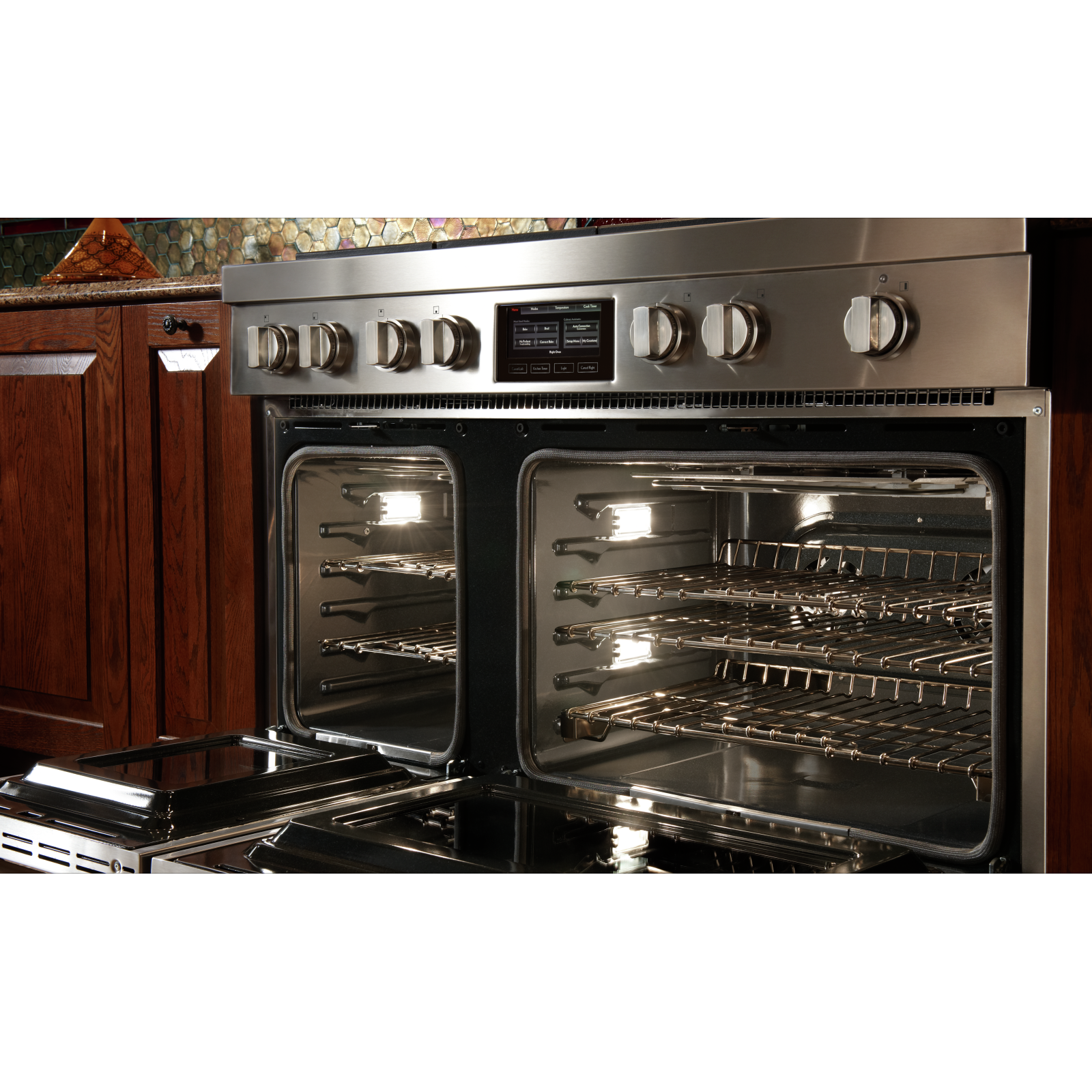 JennAir - 4.1 Right cu. ft / 2.2 Left cu. ft Dual Fuel Range in Stainless - JDRP548WP