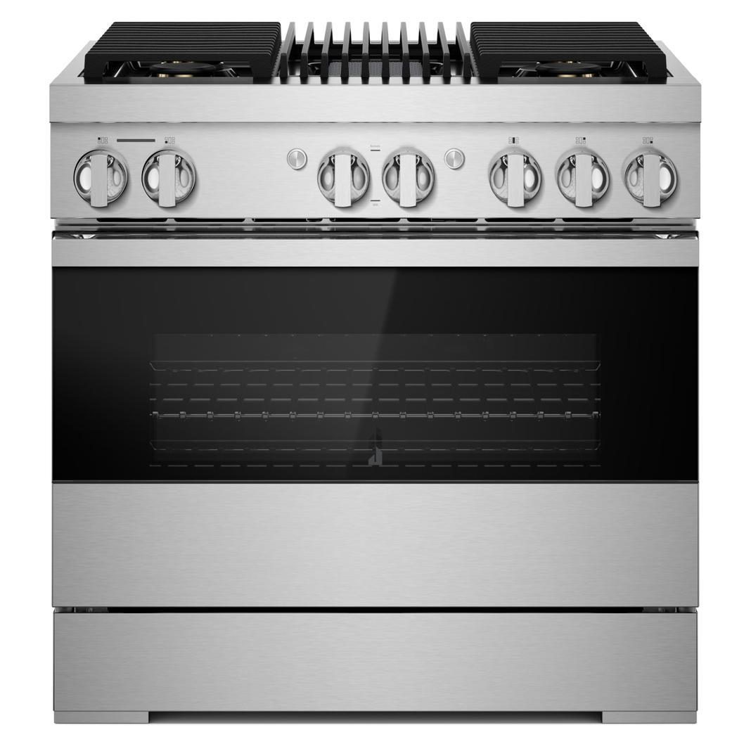 Jennair - 5.1 cu. ft Dual Fuel Range in Black - JDRP636HM