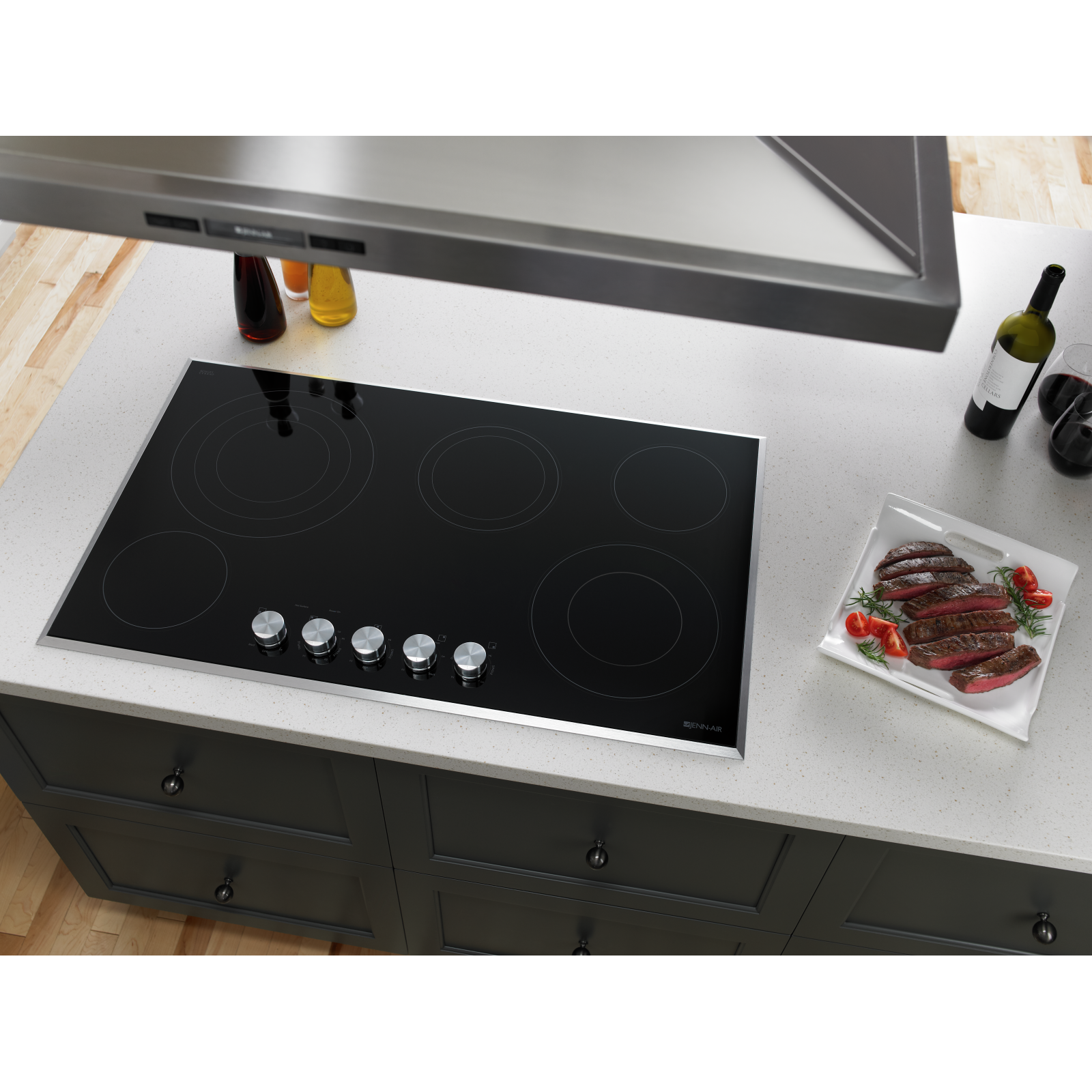 JennAir - 36.875 inch wide Electric Cooktop in Black - JEC3536BB