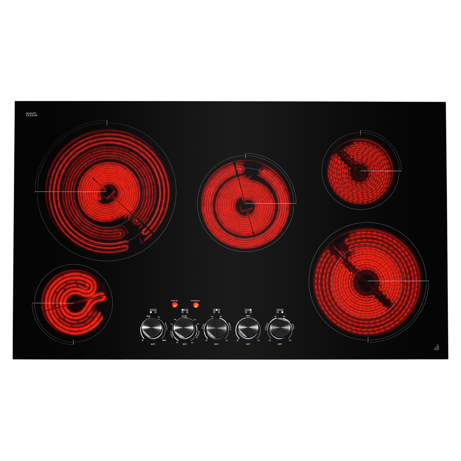 JennAir - 36.3125 inch wide Electric Cooktop in Black - JEC3536HB
