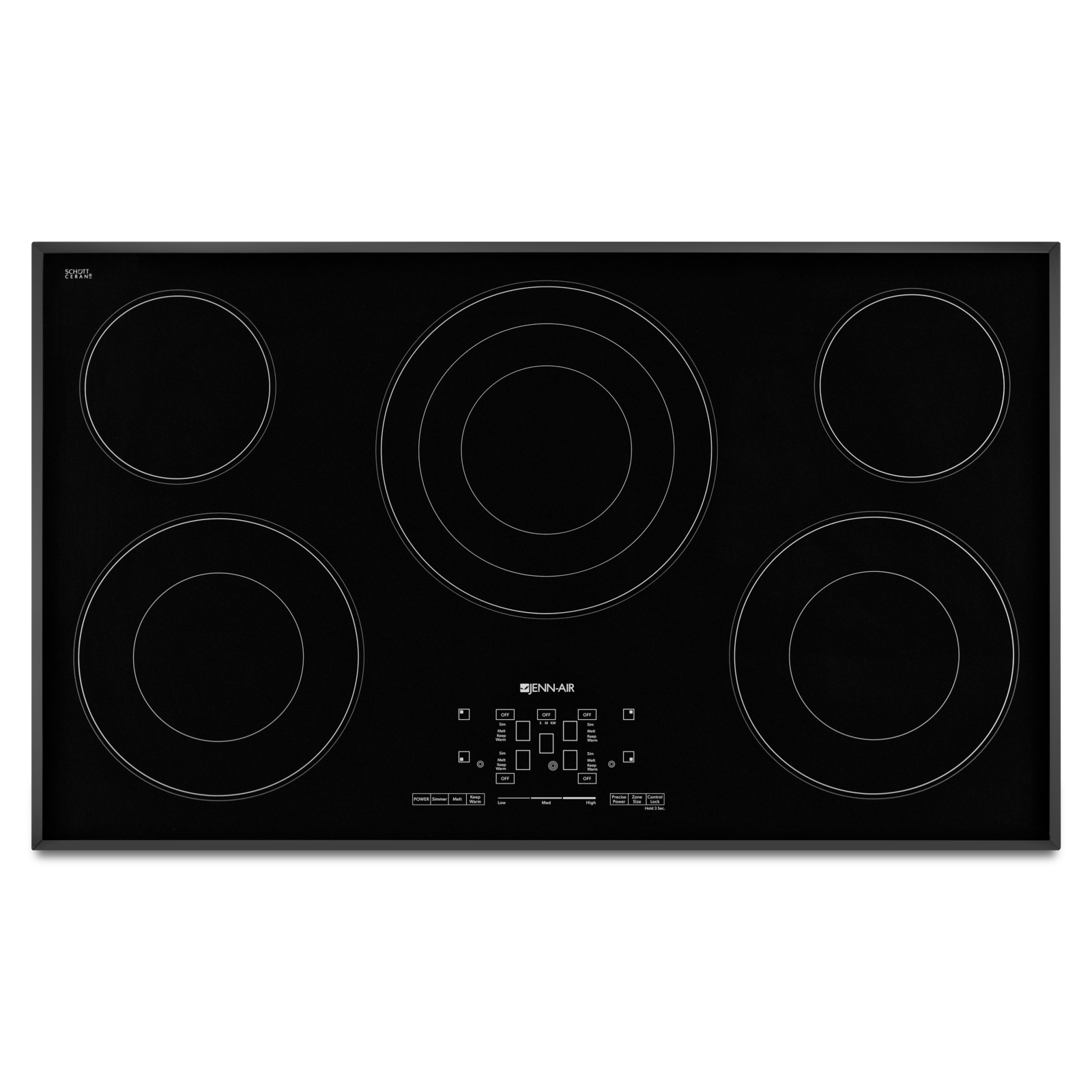 JennAir 36.875 Inch Electric Cooktop in Black JEC4536BB