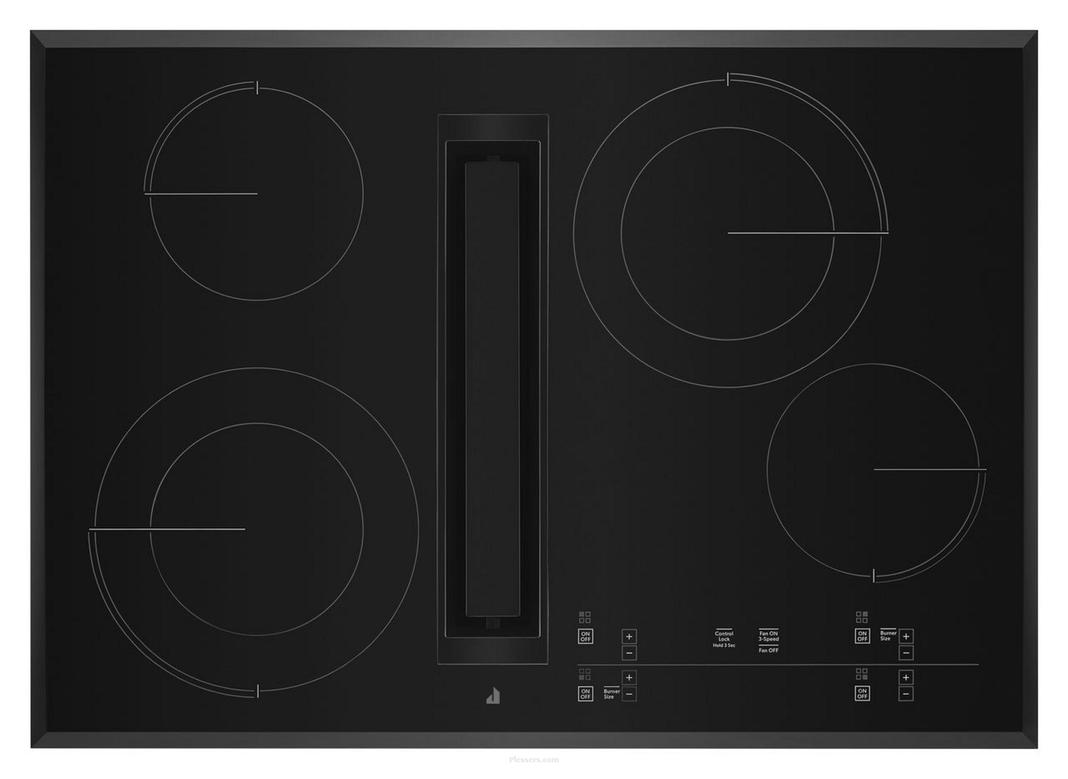 Jennair - 30.9 inch wide Downdraft Cooktop in Black - JED4430KB