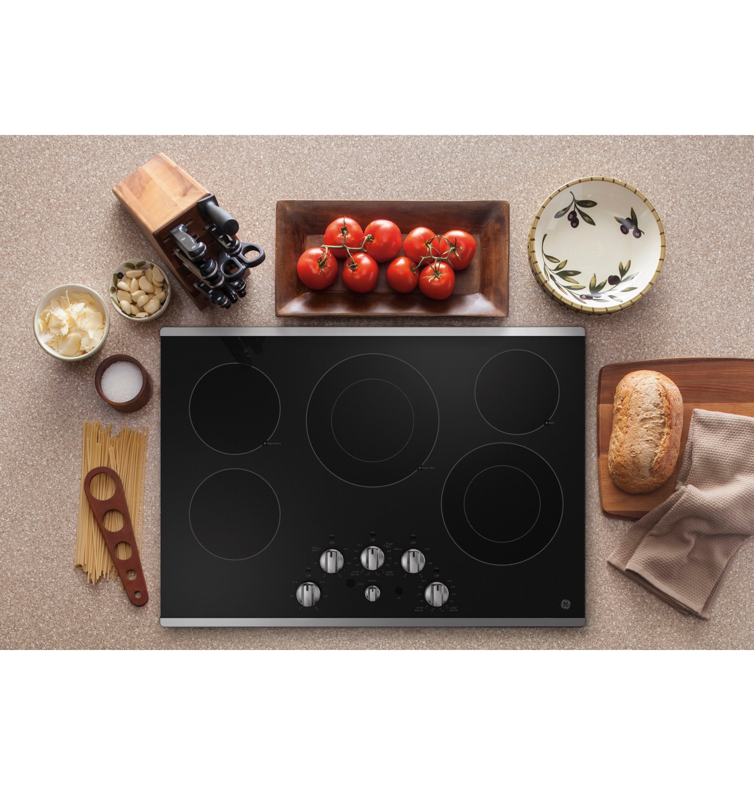GE - 29.8 Inch Electric Cooktop in Stainless - JEP5030STSS
