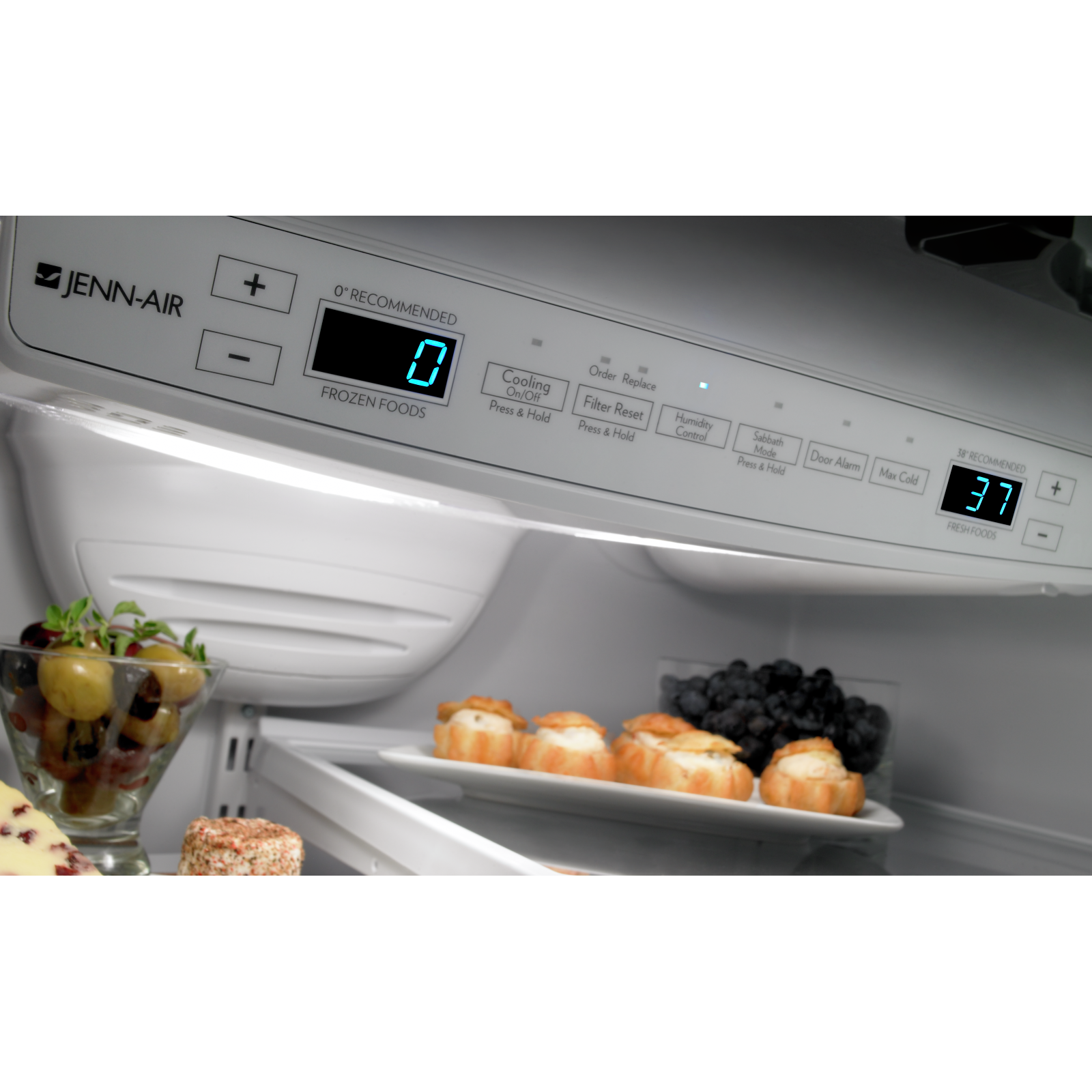 JennAir - 35.625 Inch 21.94 cu. ft French Door Refrigerator in Stainless - JFC2290REM