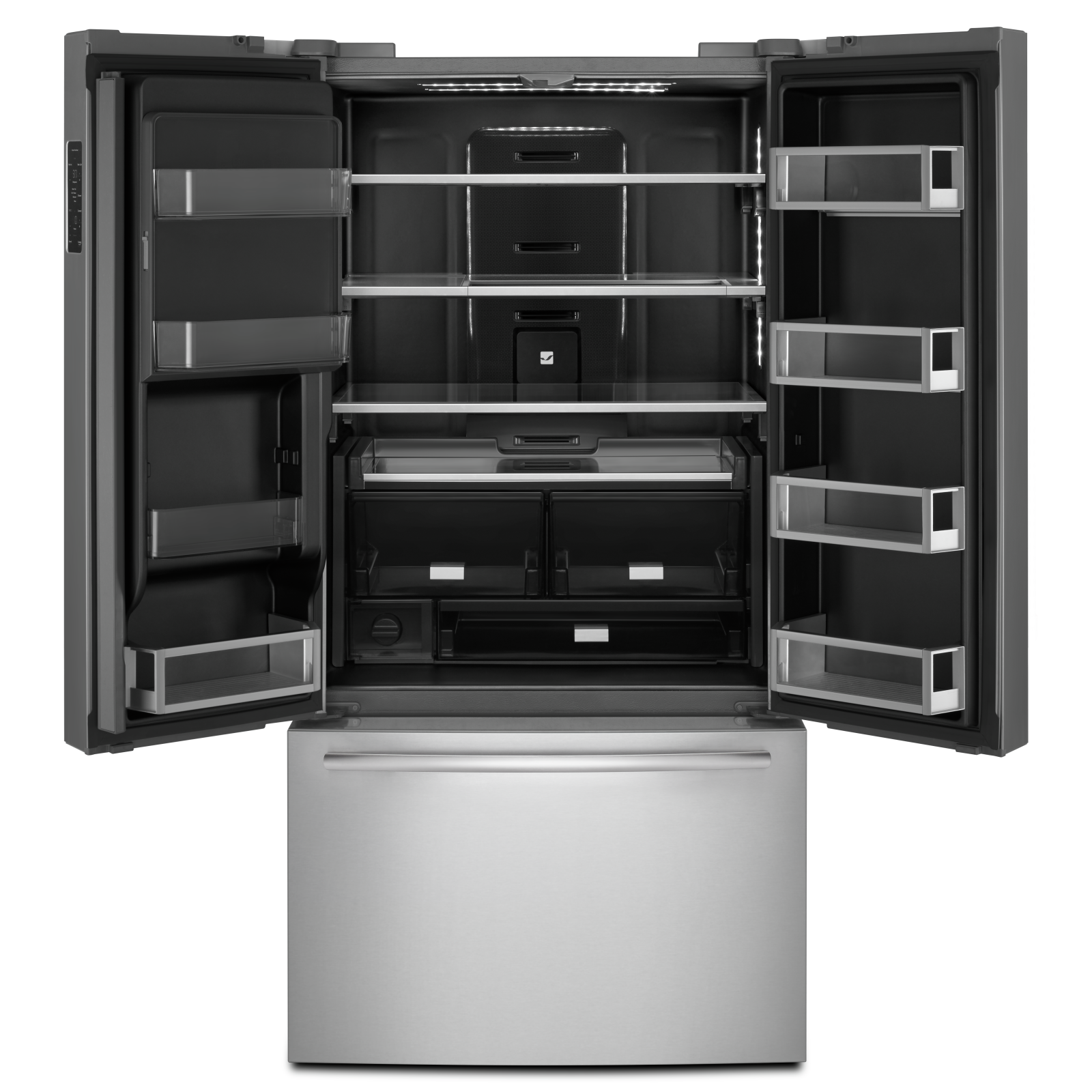 JennAir - 35.75 Inch 23.8 cu. ft French Door Refrigerator in Stainless - JFFCC72EFS