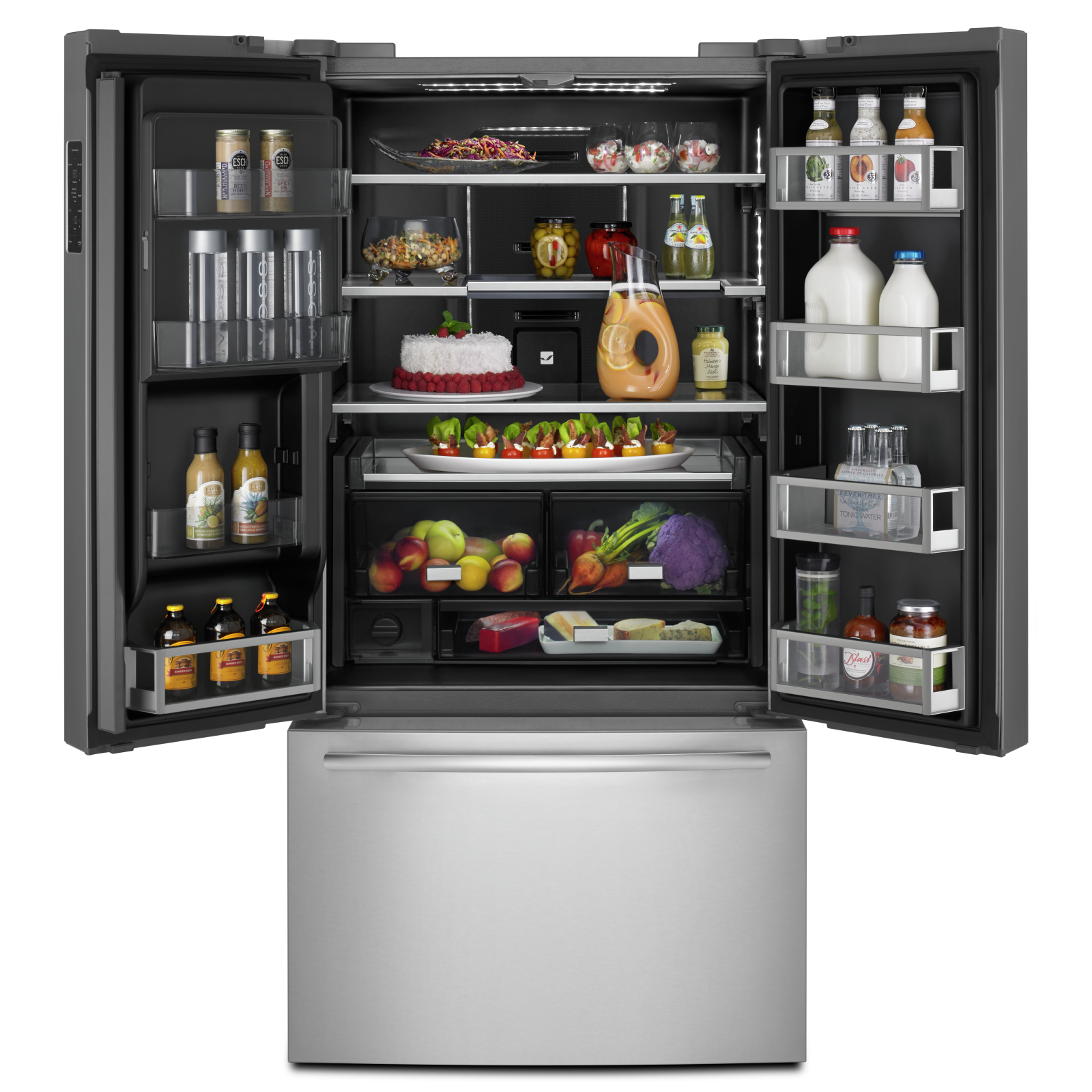 JennAir - 35.75 Inch 23.8 cu. ft French Door Refrigerator in Stainless - JFFCC72EFS