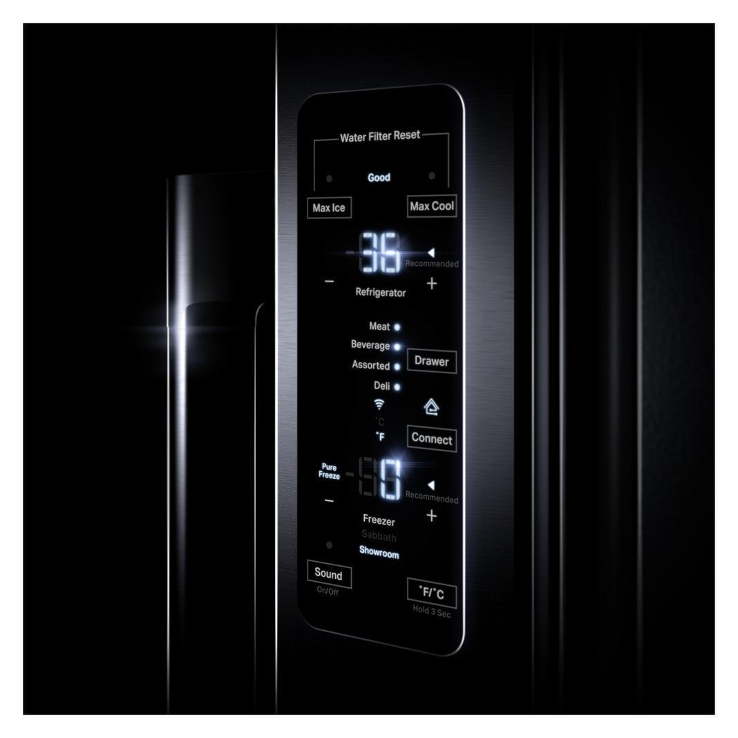 Jennair - 35.8 Inch 23.8 cu. ft French Door Refrigerator in Stainless - JFFCC72EHL