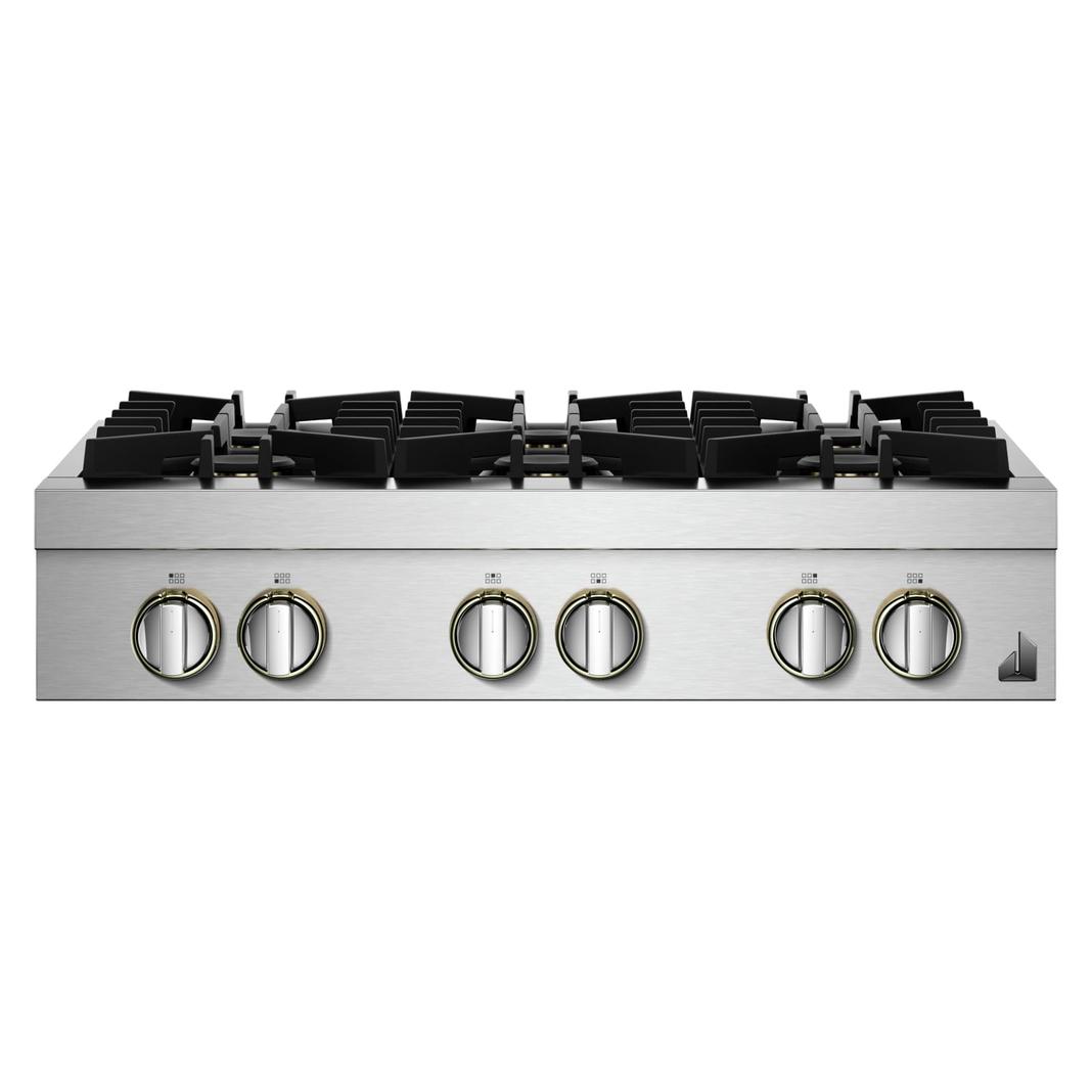Jennair - 35.8 inch wide Gas Cooktop in Stainless - JGCP436HL