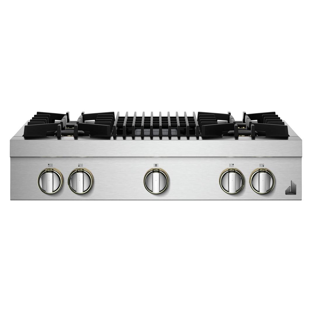Jennair - 35.8 inch wide Gas Cooktop in Stainless - JGCP636HL