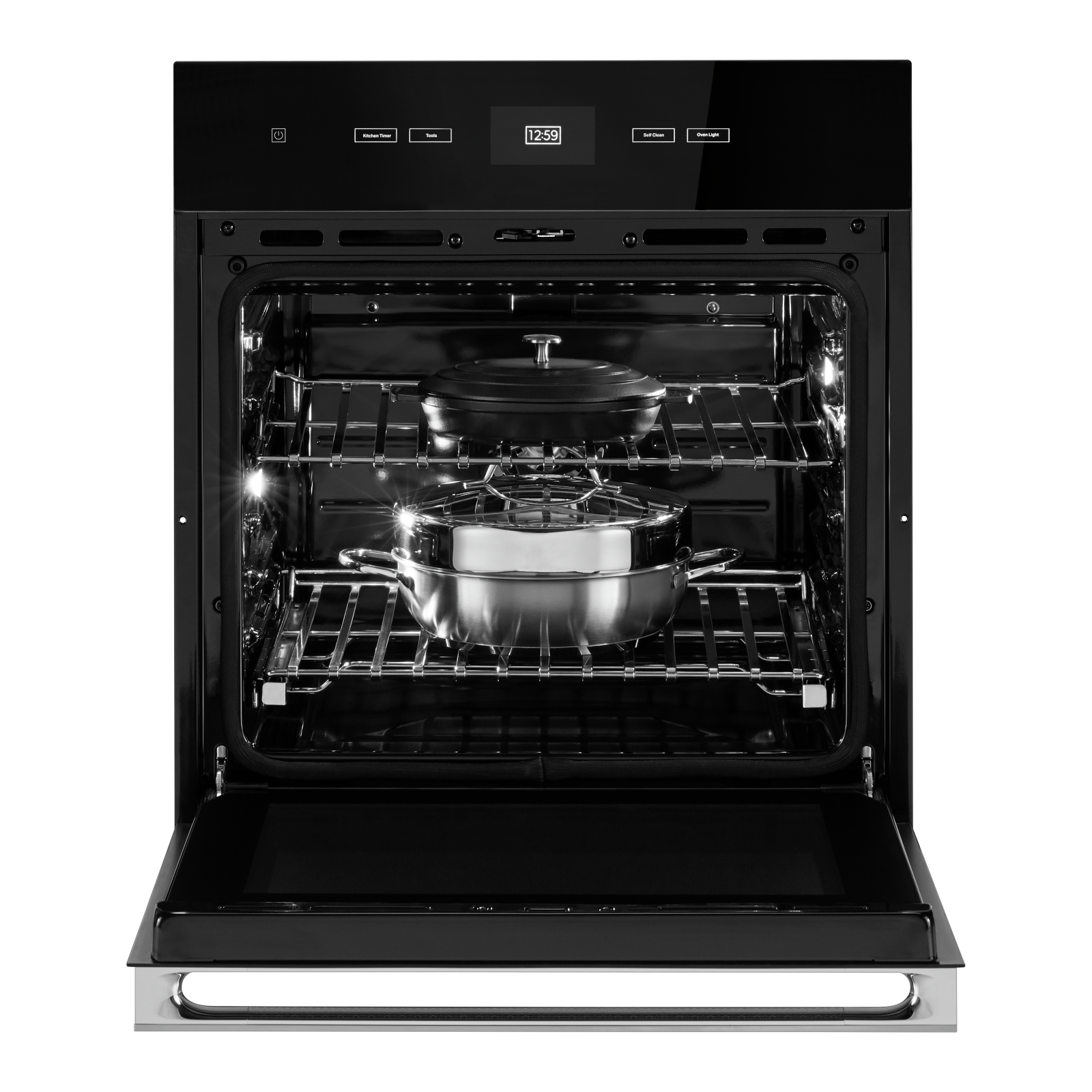 JennAir - 4.3 cu. ft Single Wall Oven in Black - JJW2427LM