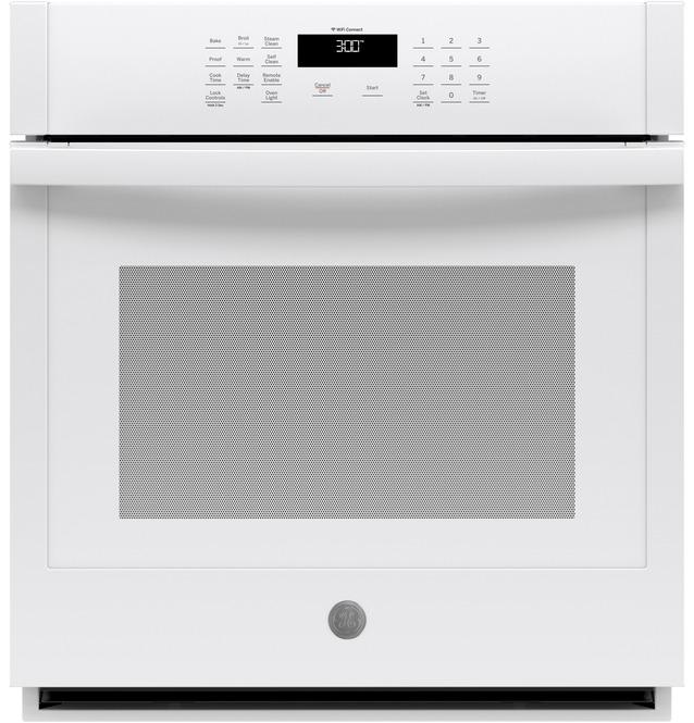 GE - 4.3 cu. ft Single Wall Oven in White - JKS3000DNWW