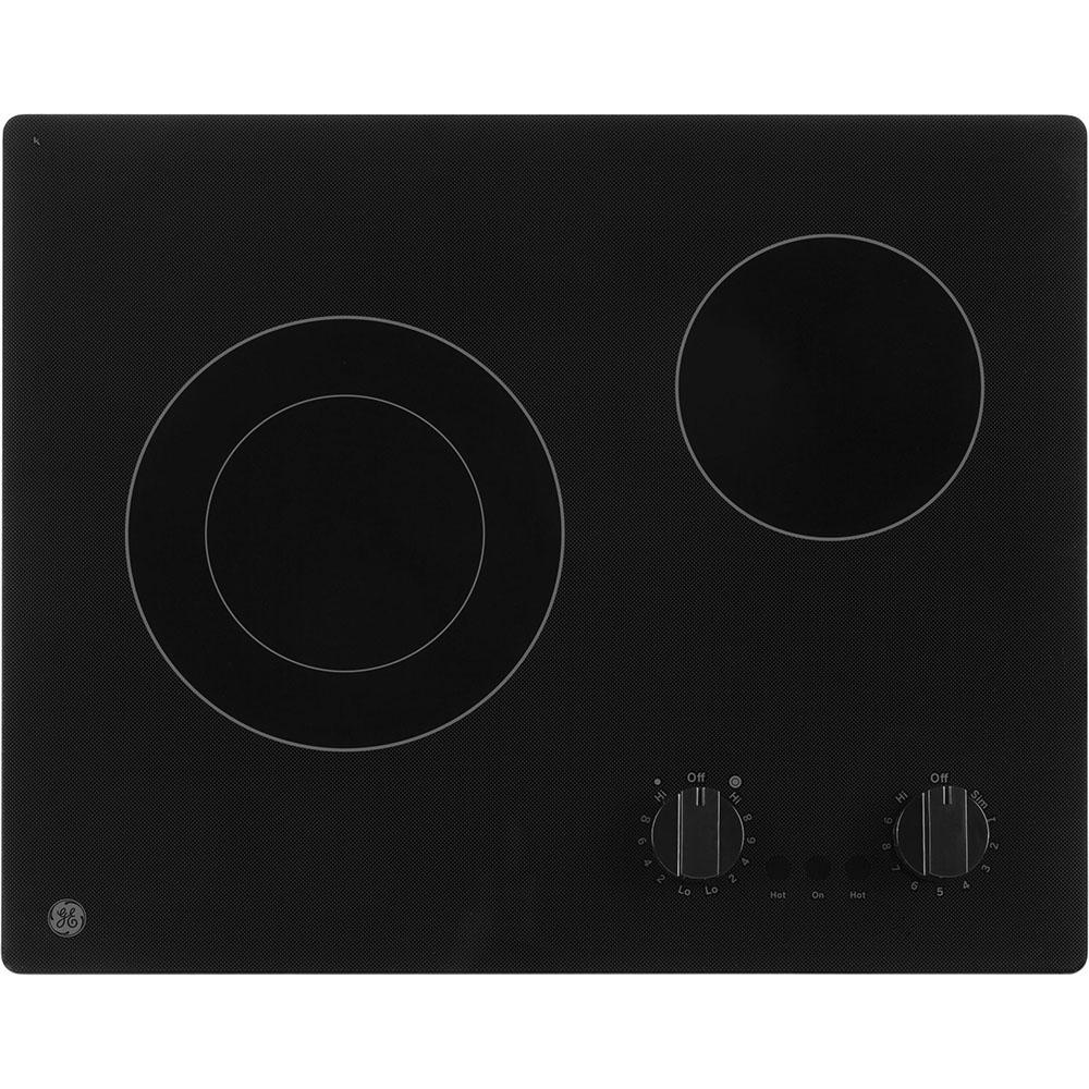 GE - 21.5 inch wide Electric Cooktop in Black - JP3021DPBB
