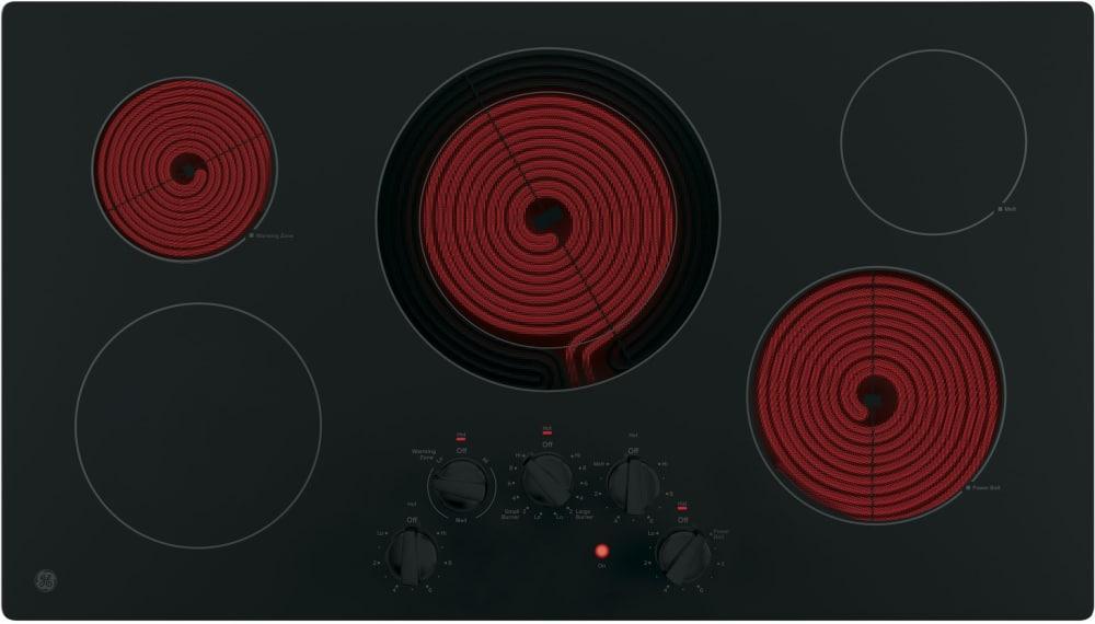 GE - 36.13 inch wide Electric Cooktop in Black - JP3036DLBB