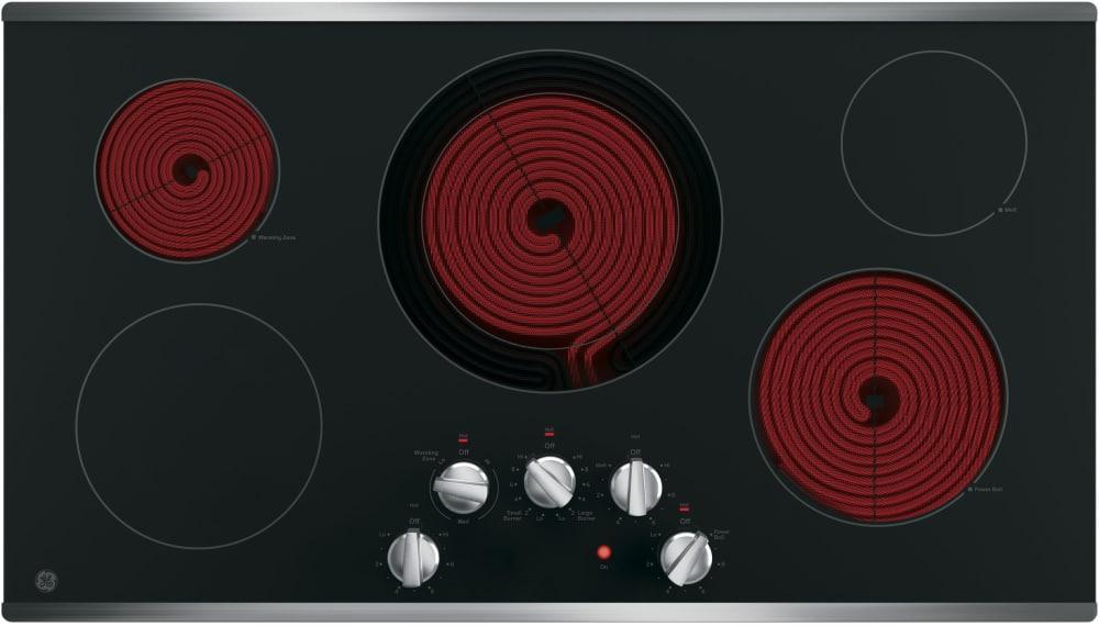 GE - 36.13 inch wide Electric Cooktop in Stainless - JP3036SLSS