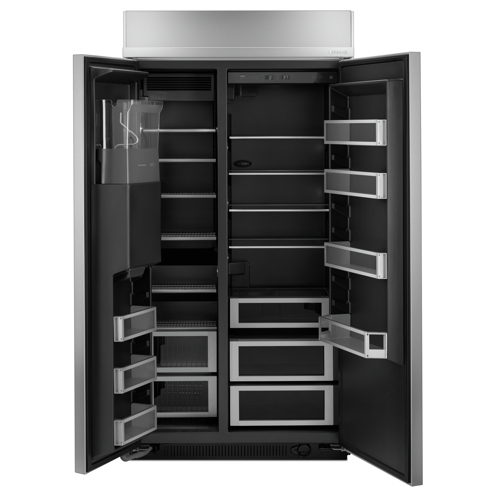 JennAir - 42.375 Inch 25.02 cu. ft Built In / Integrated Side By Side Refrigerator in Stainless - JS42SSDUDE