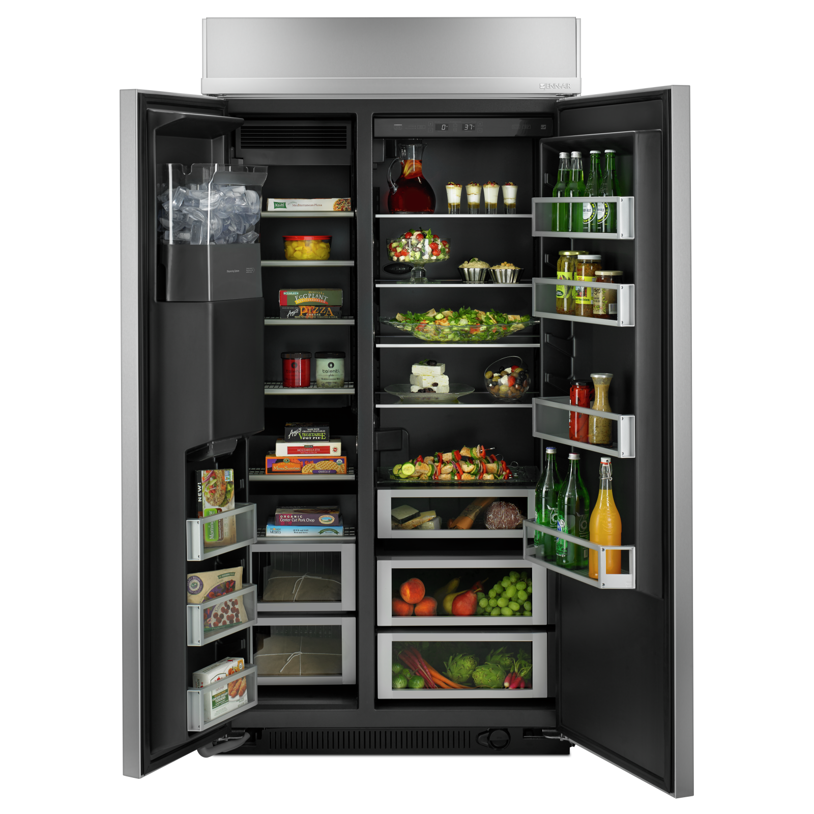 JennAir - 42.375 Inch 25.02 cu. ft Built In / Integrated Side By Side Refrigerator in Stainless - JS42SSDUDE